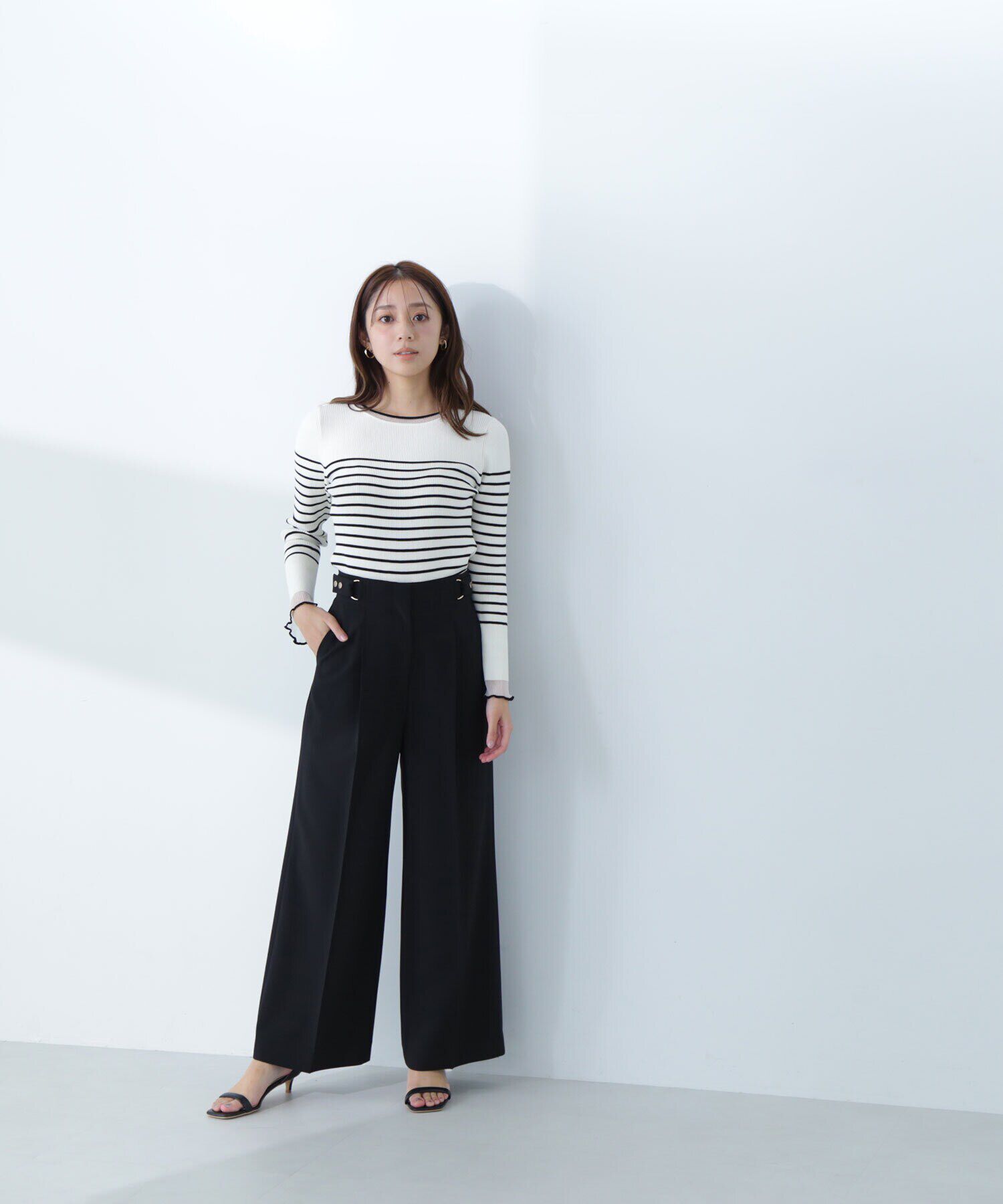  「メタルポイントハイウエストパンツ」|その他|クロ