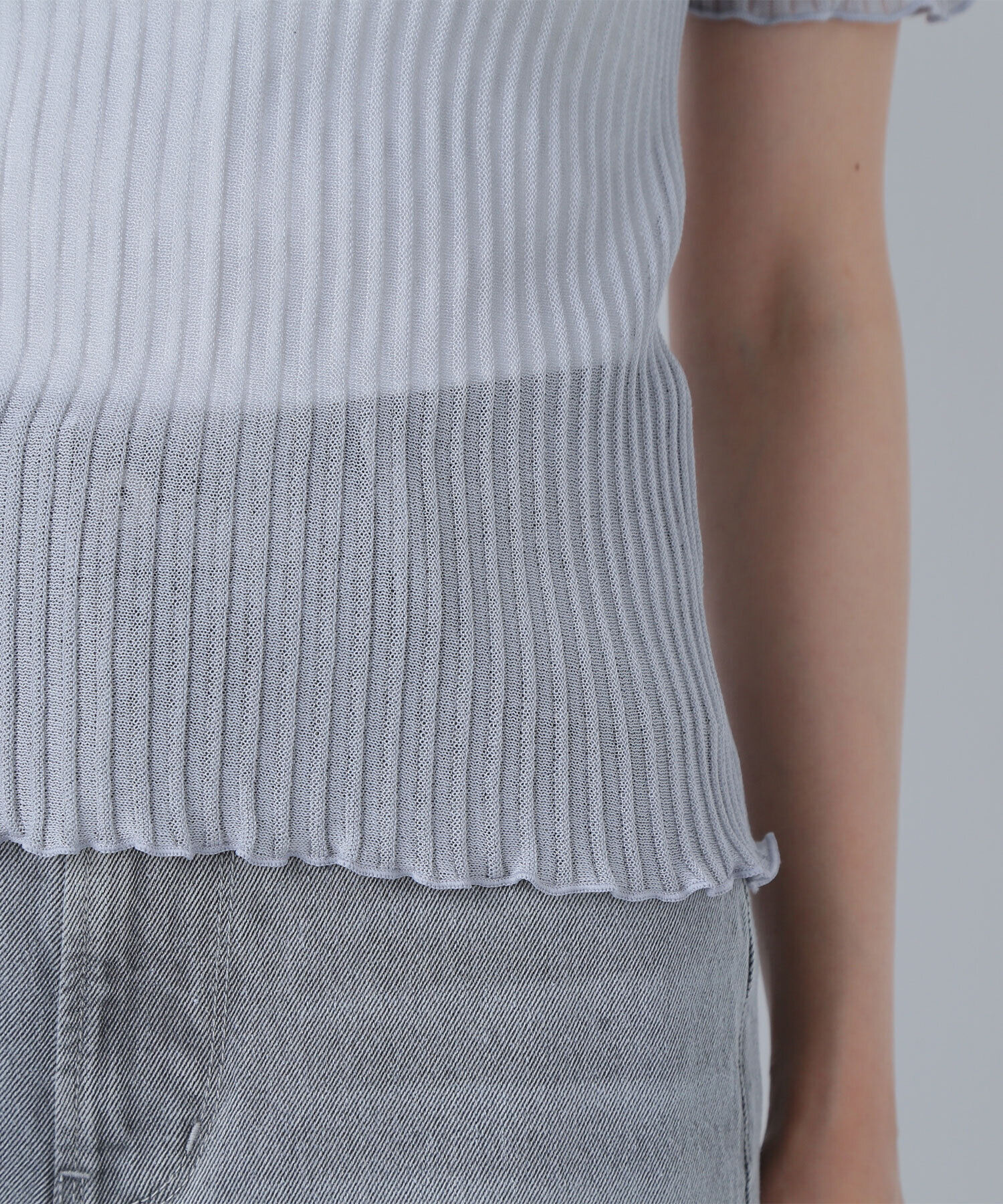  「シアーストライプリブニット」|ニット・セーター|