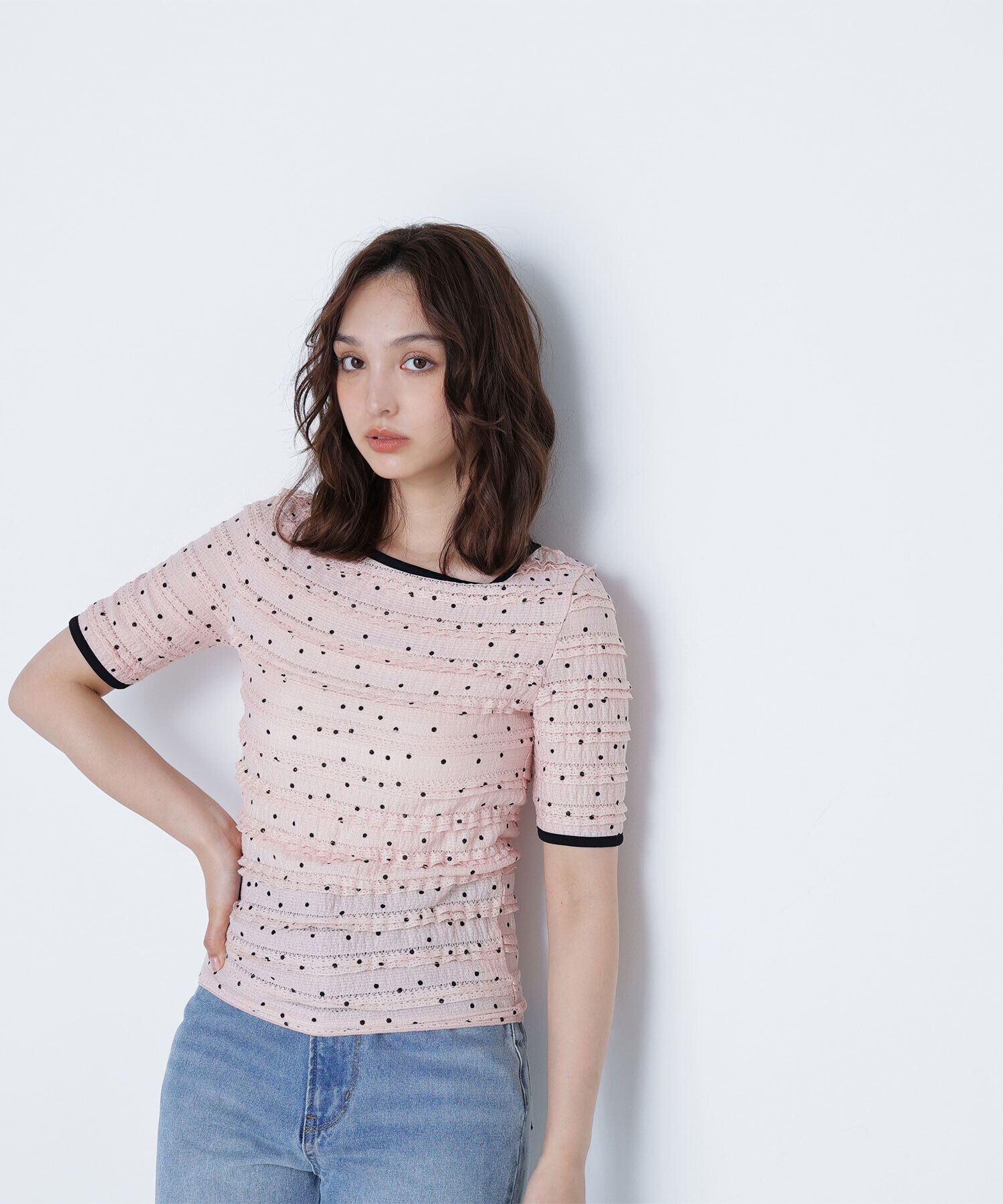  「ドットバイカラーカットソー」|Tシャツ・カットソー|