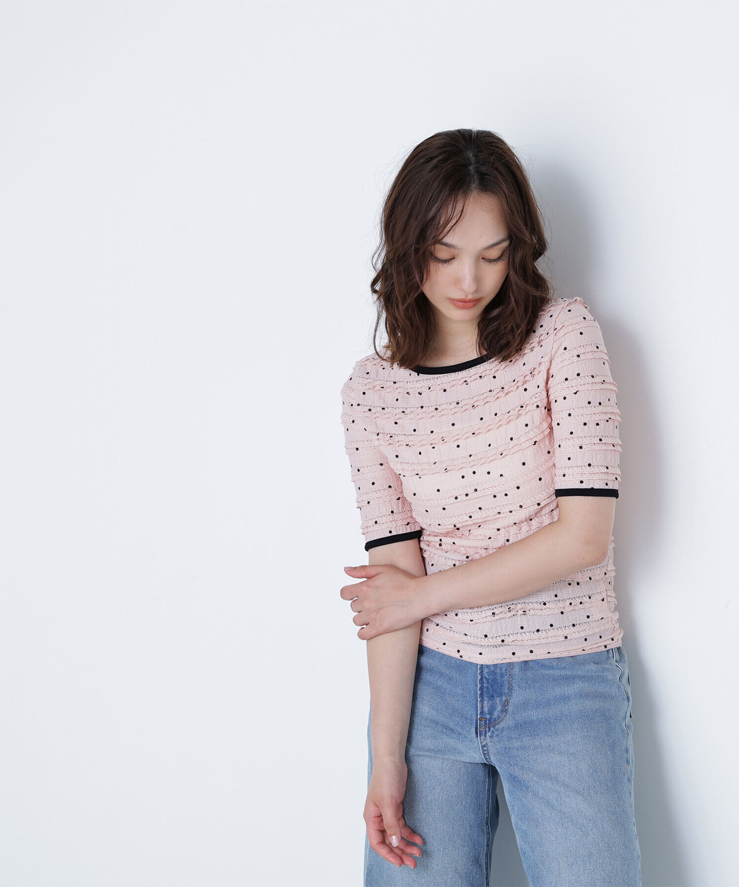  「ドットバイカラーカットソー」|Tシャツ・カットソー|