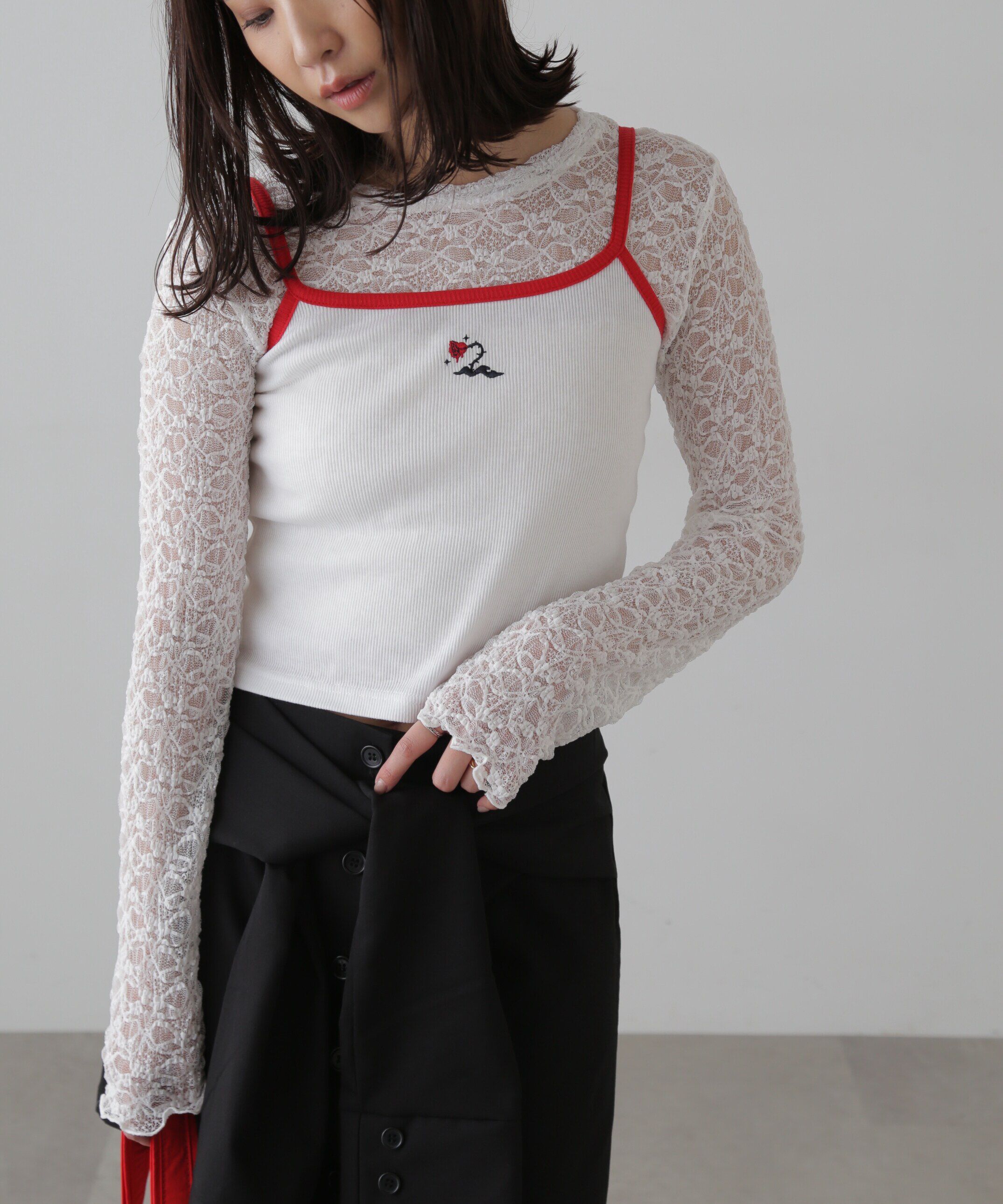  「full_kado キャミソール」|Tシャツ・カットソー|ホワイト