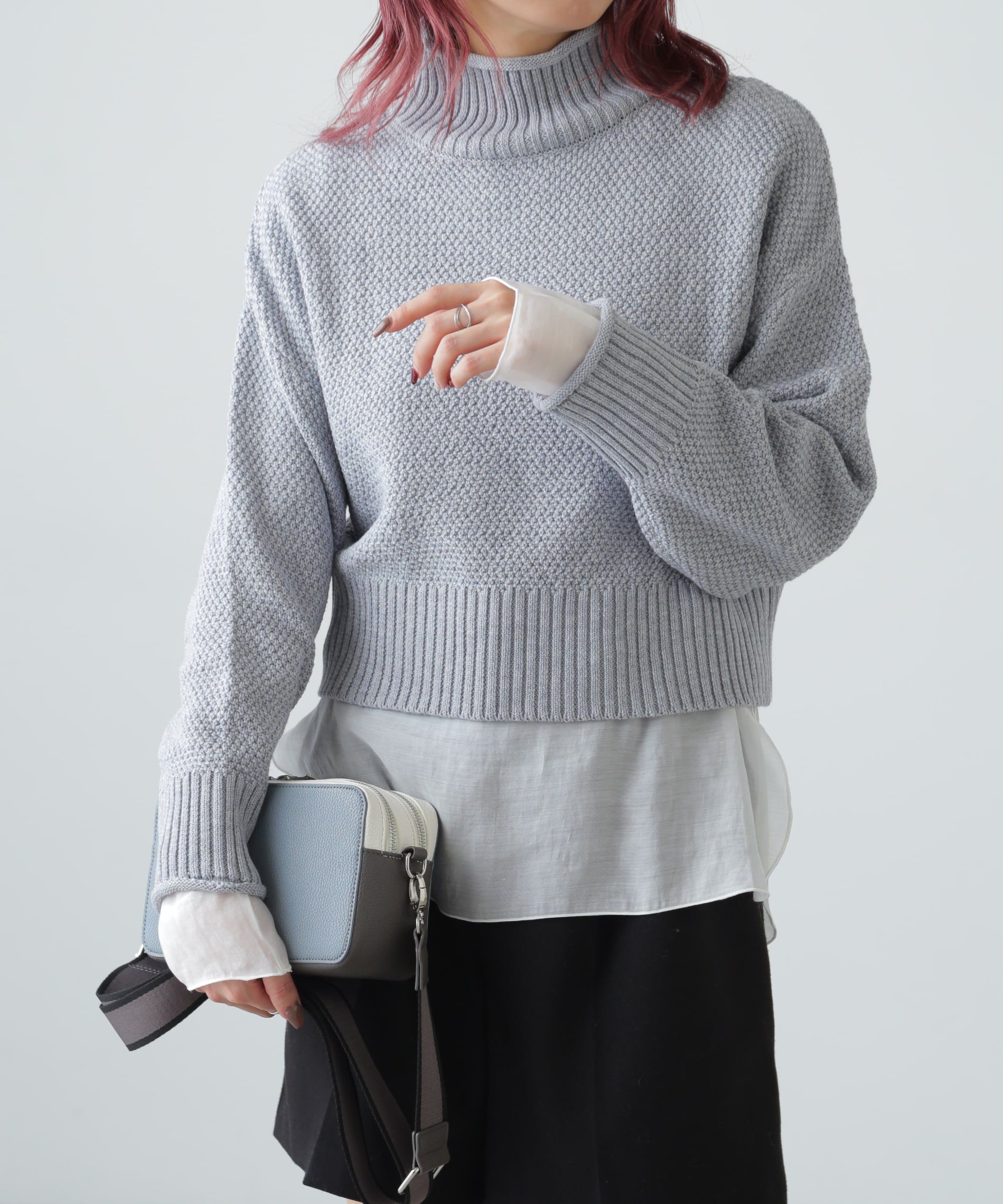  「鹿の子編みハイネックニット」|ニット・セーター|