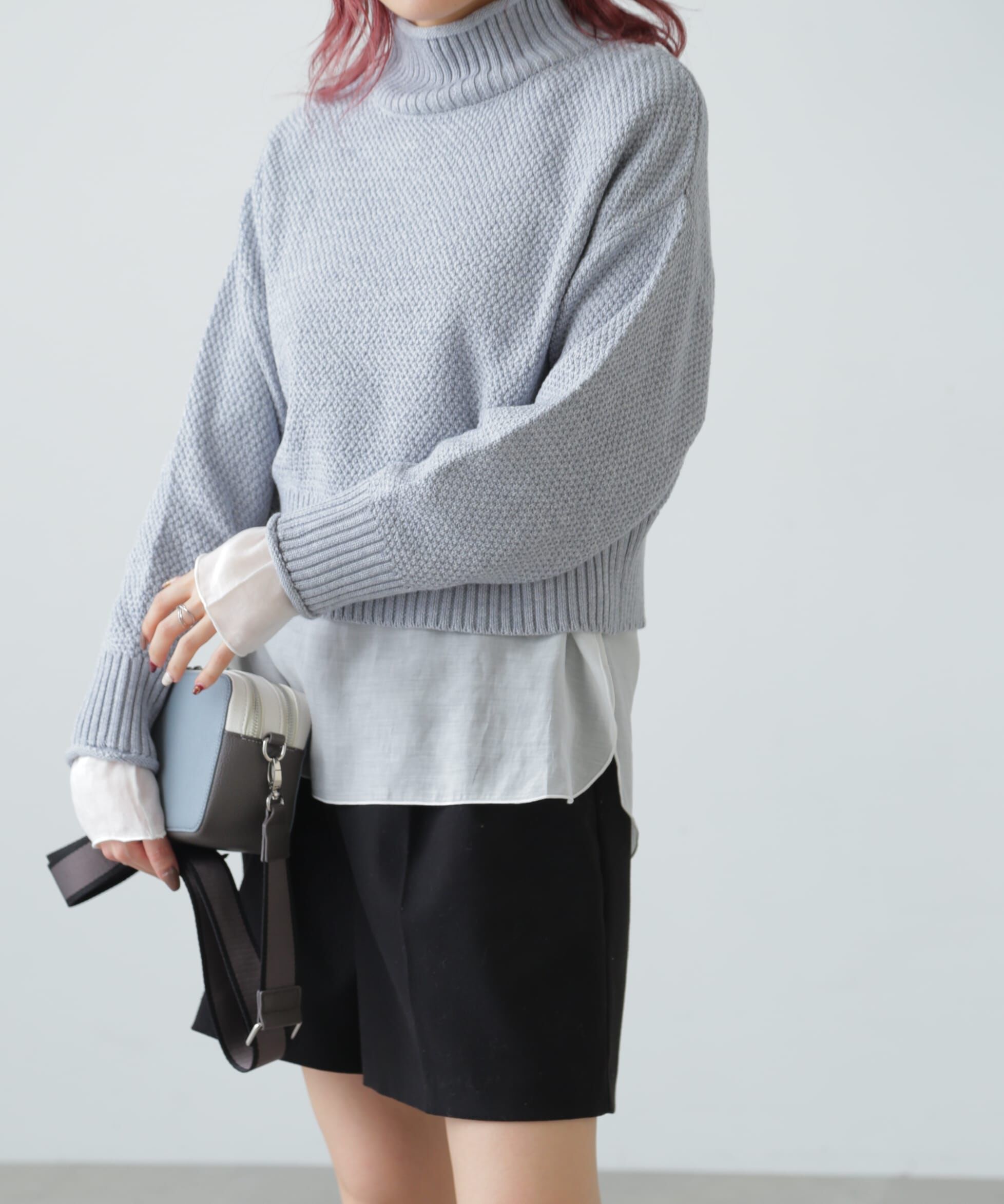  「鹿の子編みハイネックニット」|ニット・セーター|