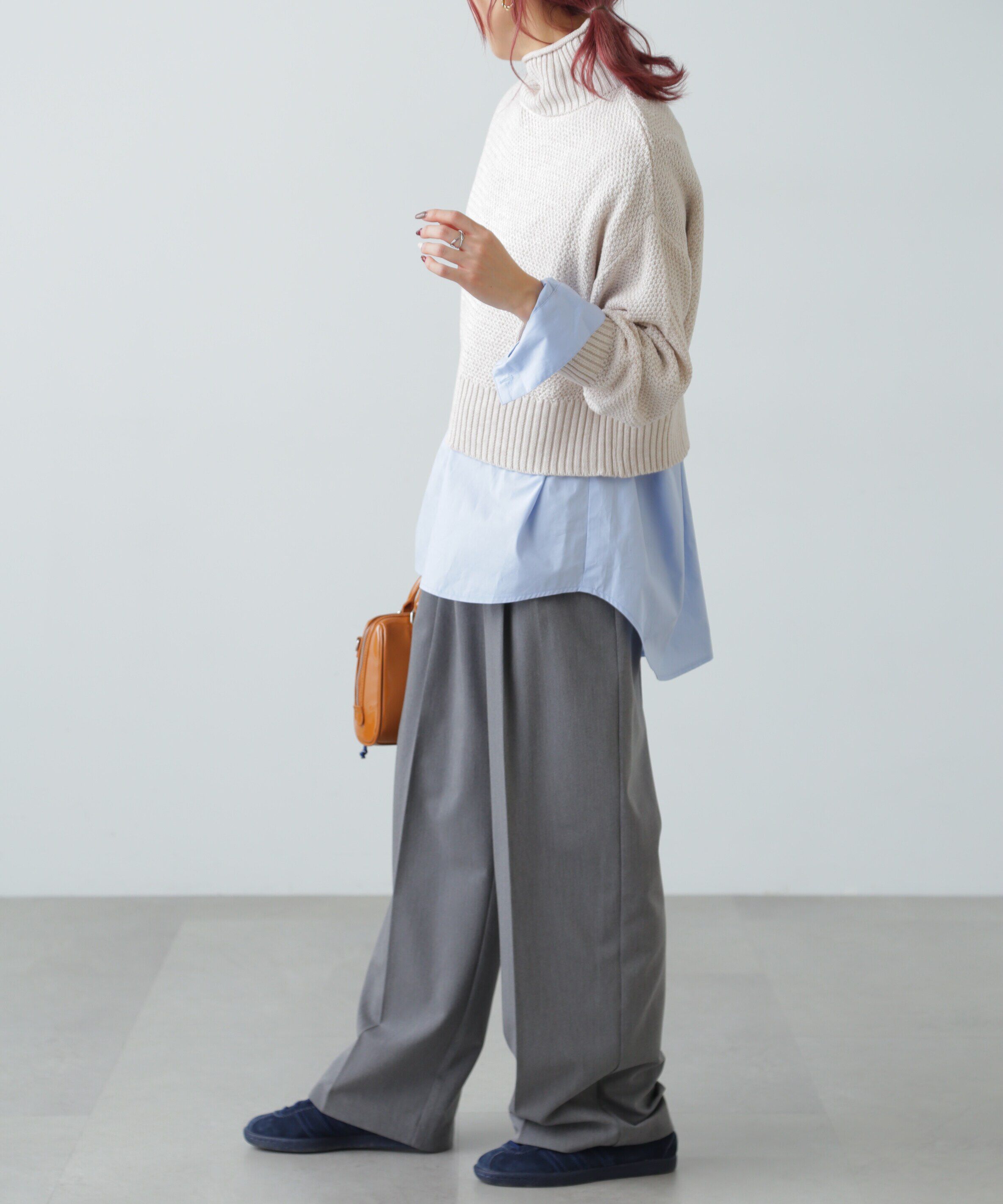  「鹿の子編みハイネックニット」|ニット・セーター|