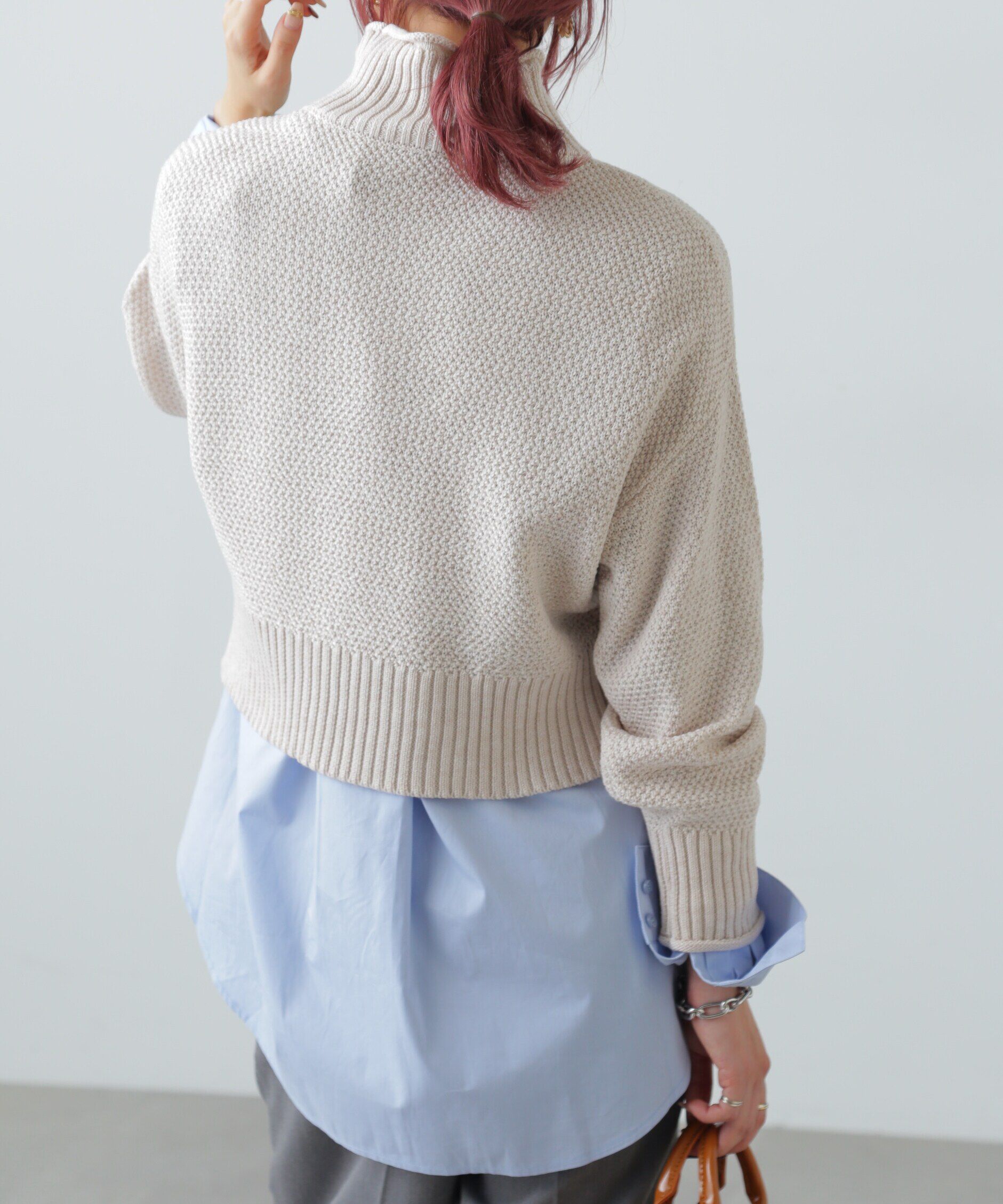  「鹿の子編みハイネックニット」|ニット・セーター|