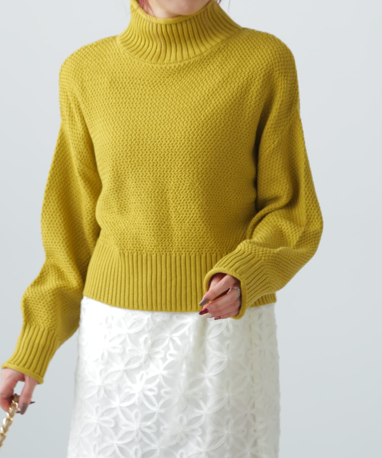  「鹿の子編みハイネックニット」|ニット・セーター|