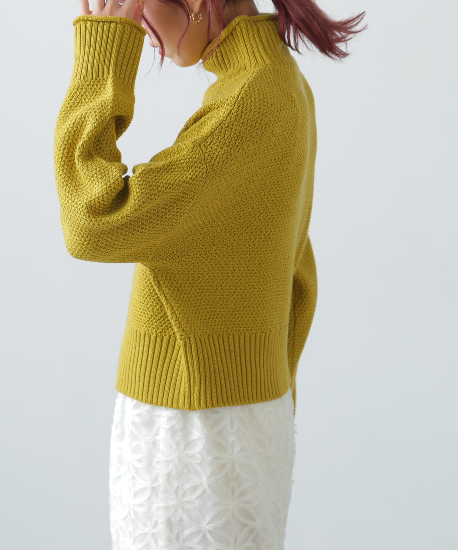  「鹿の子編みハイネックニット」|ニット・セーター|