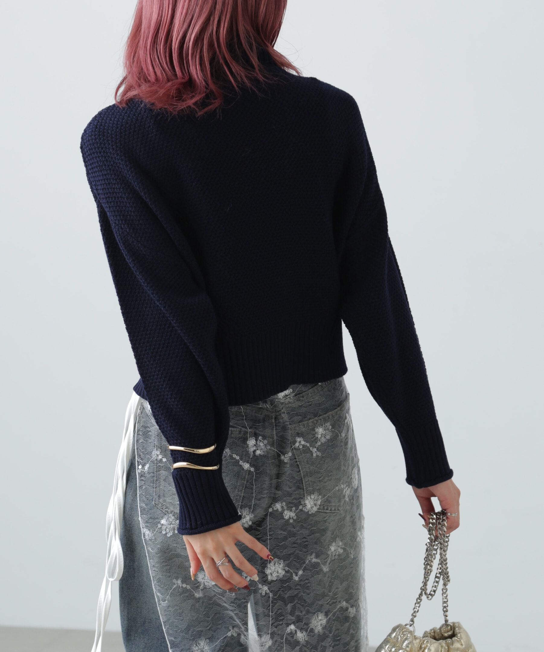  「鹿の子編みハイネックニット」|ニット・セーター|