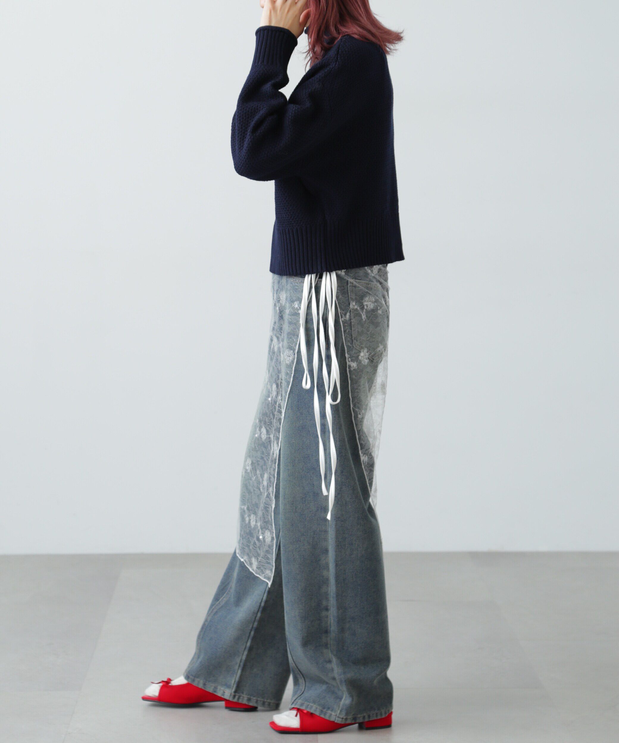  「鹿の子編みハイネックニット」|ニット・セーター|