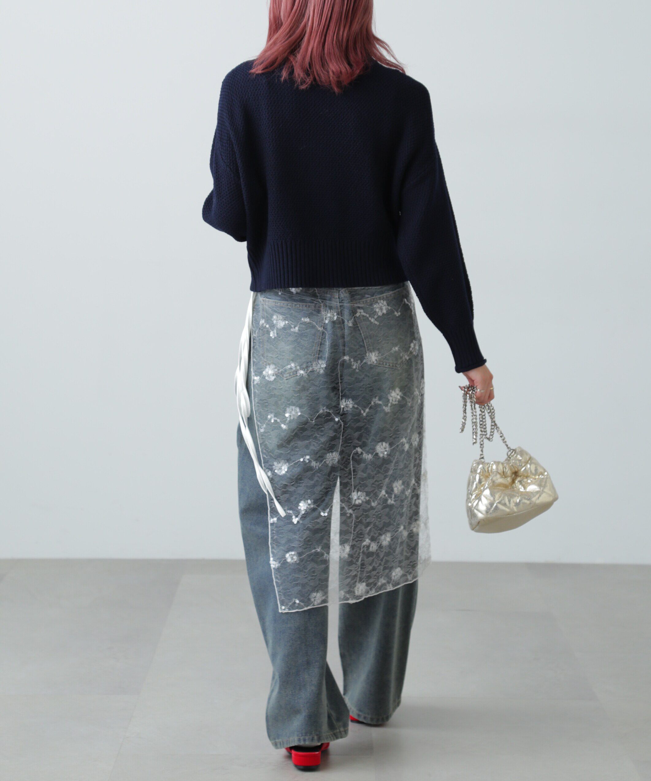  「鹿の子編みハイネックニット」|ニット・セーター|