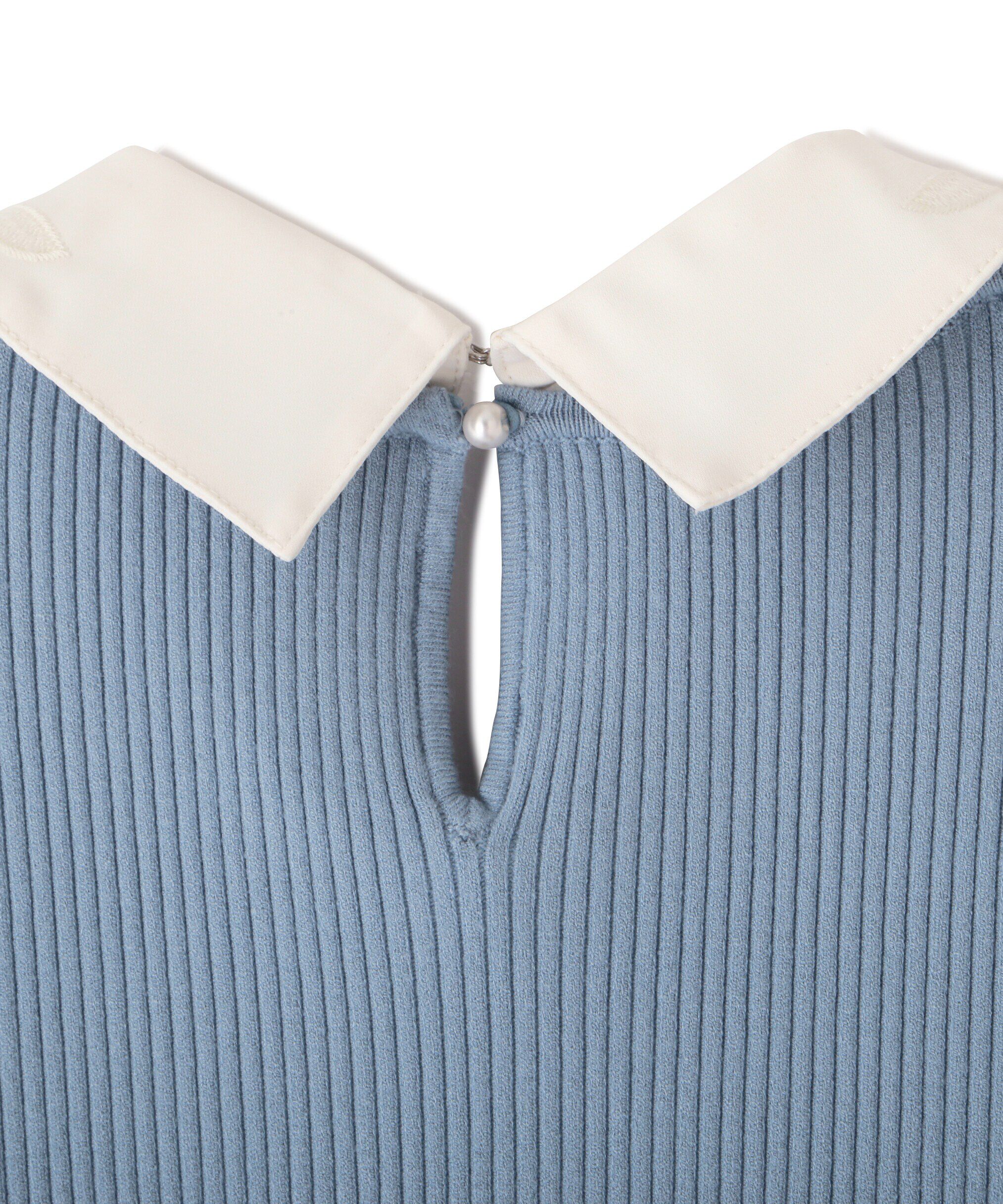  「衿付きリブニット」|ニット・セーター|