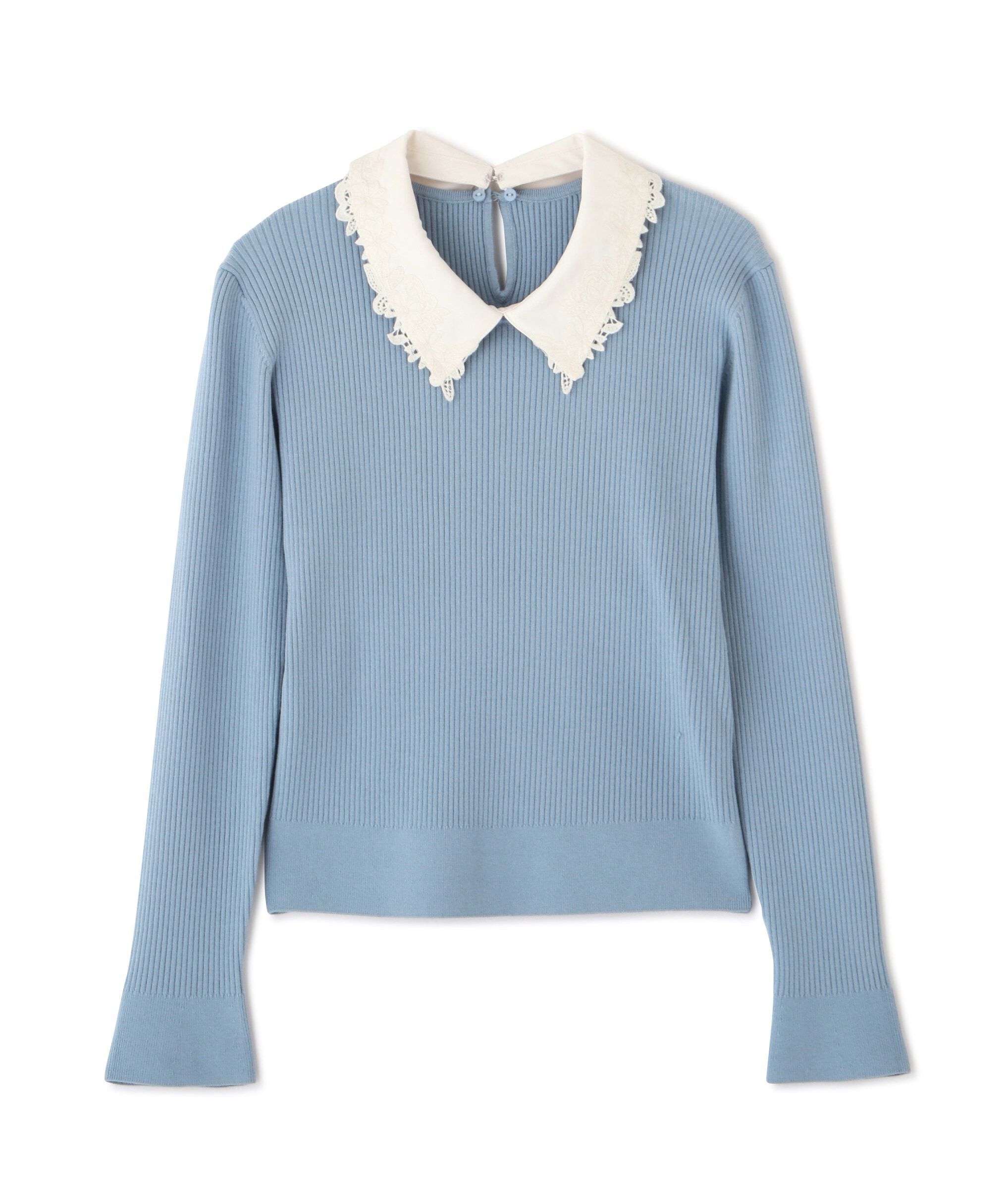  「衿付きリブニット」|ニット・セーター|