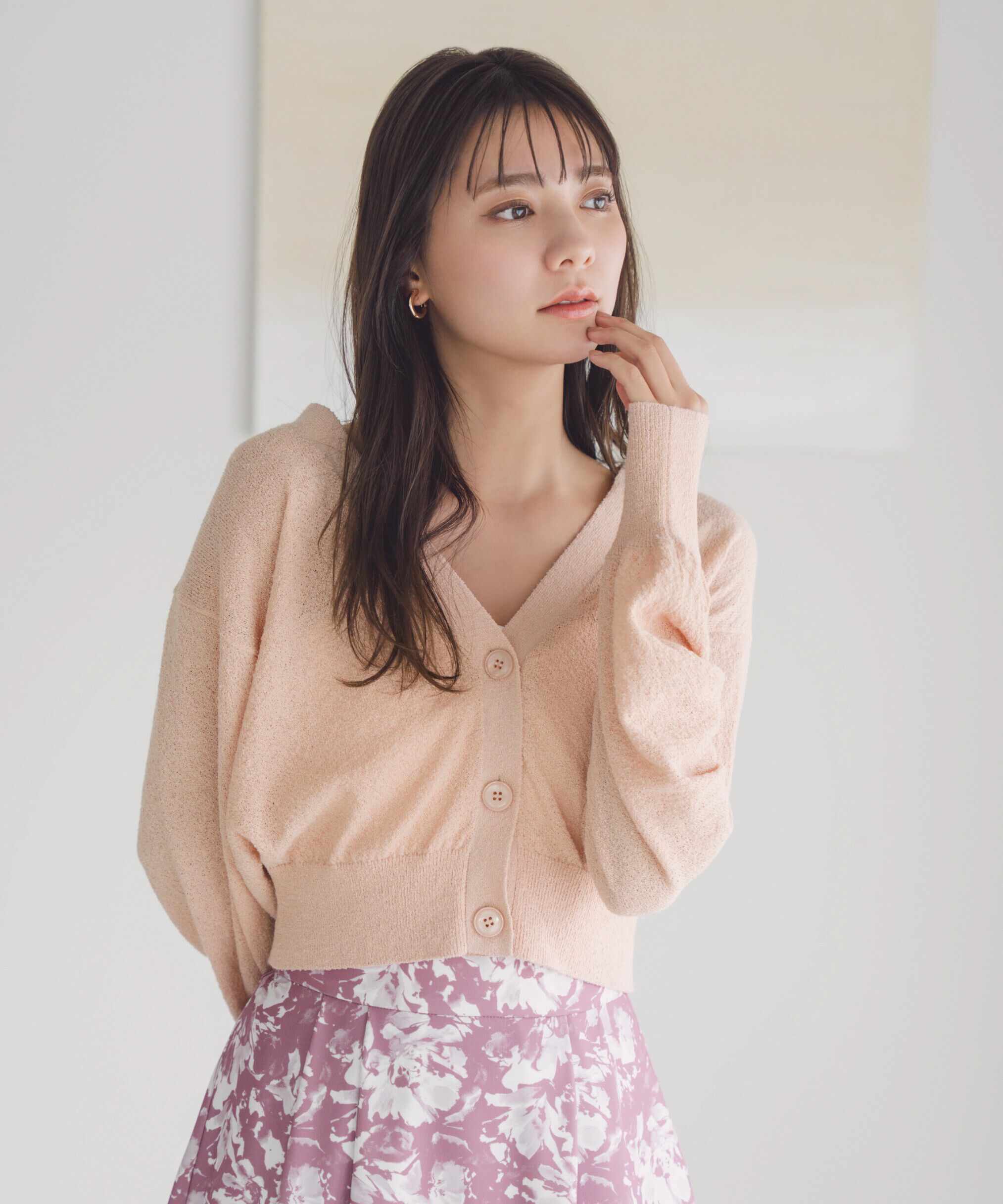 PROPORTION BODY DRESSING「ブークレーショートカーディガン」|カーディガン|ピンク