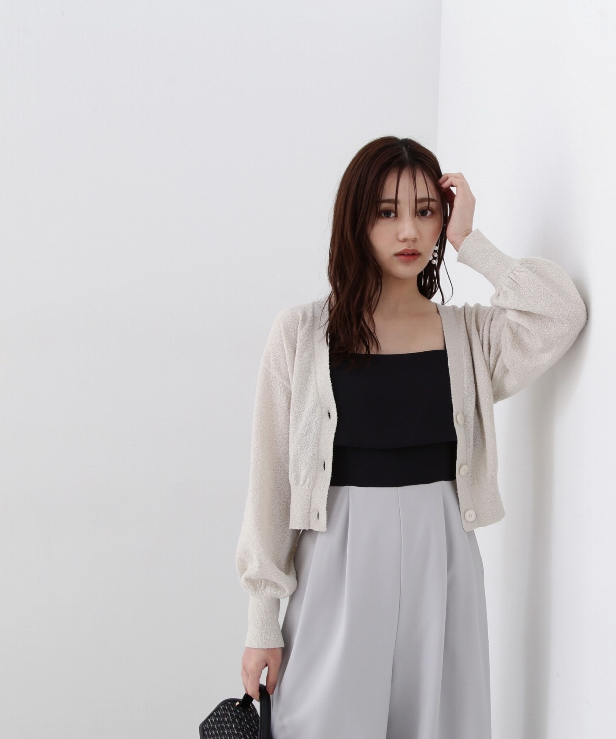 PROPORTION BODY DRESSING「ブークレーショートカーディガン」|カーディガン|ライトグリー