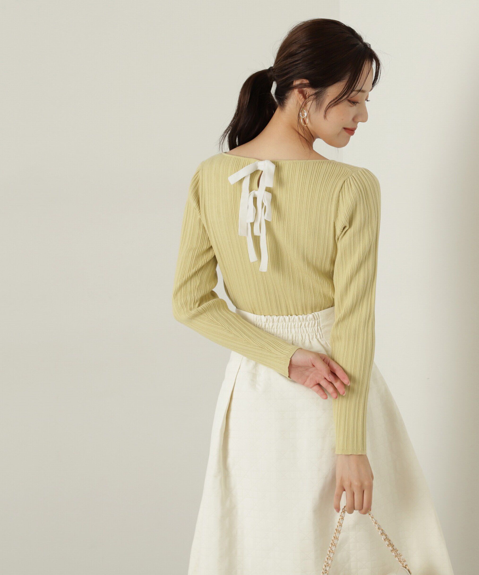 PROPORTION BODY DRESSING「バックリボンリブニット」|ニット・セーター|