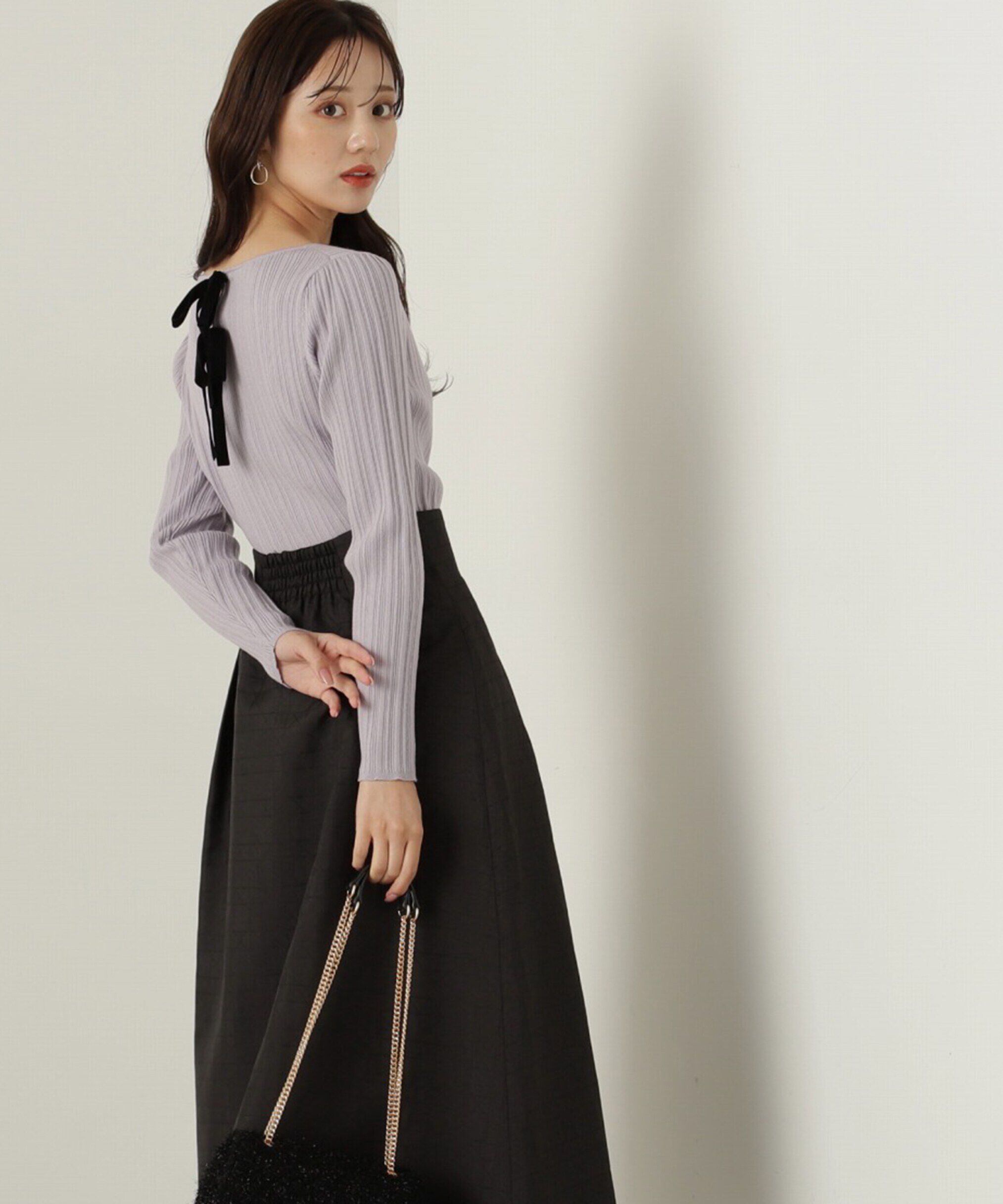 PROPORTION BODY DRESSING「バックリボンリブニット」|ニット・セーター|