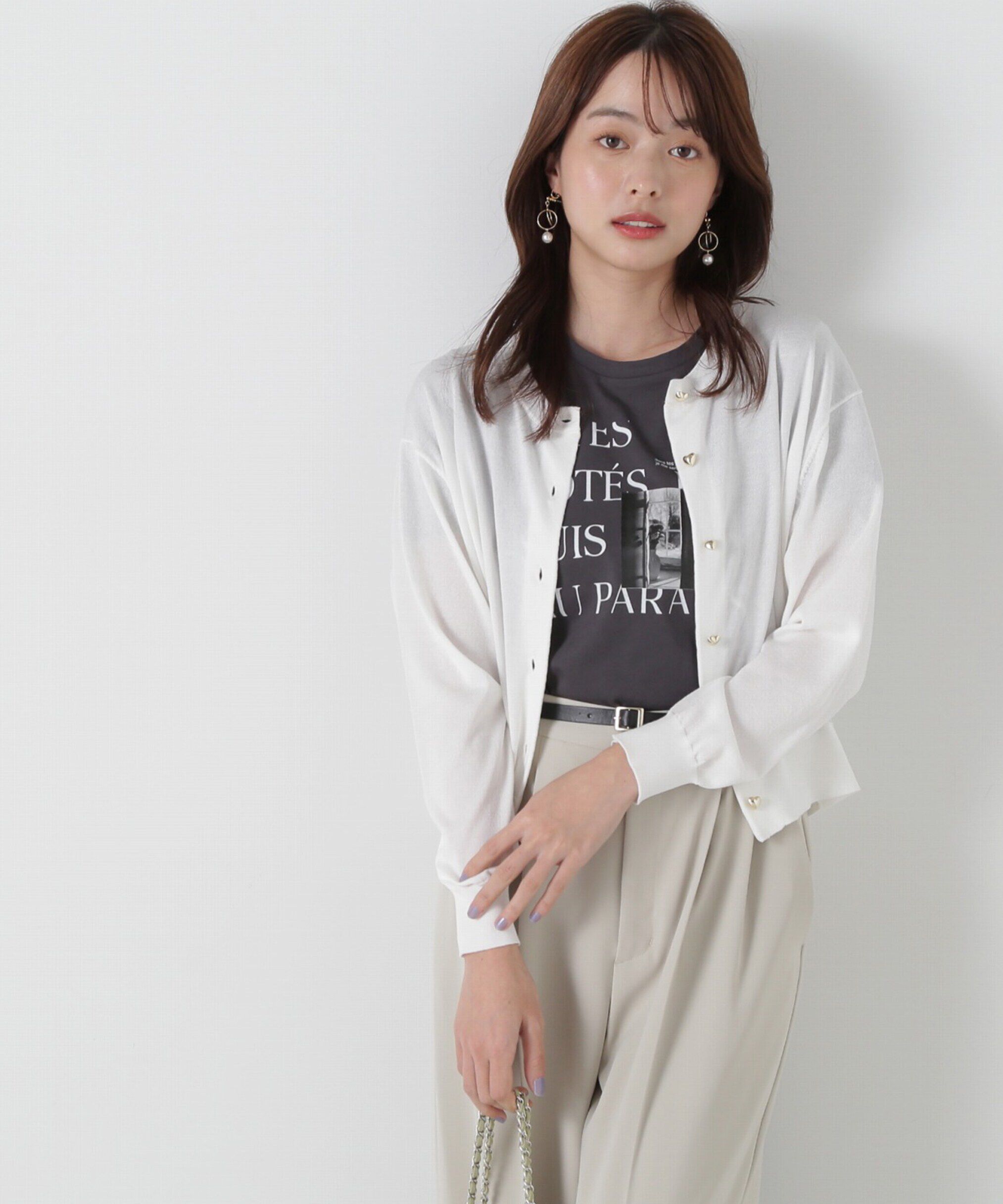 PROPORTION BODY DRESSING「ベーシックカーディガン」|カーディガン|ホワイト