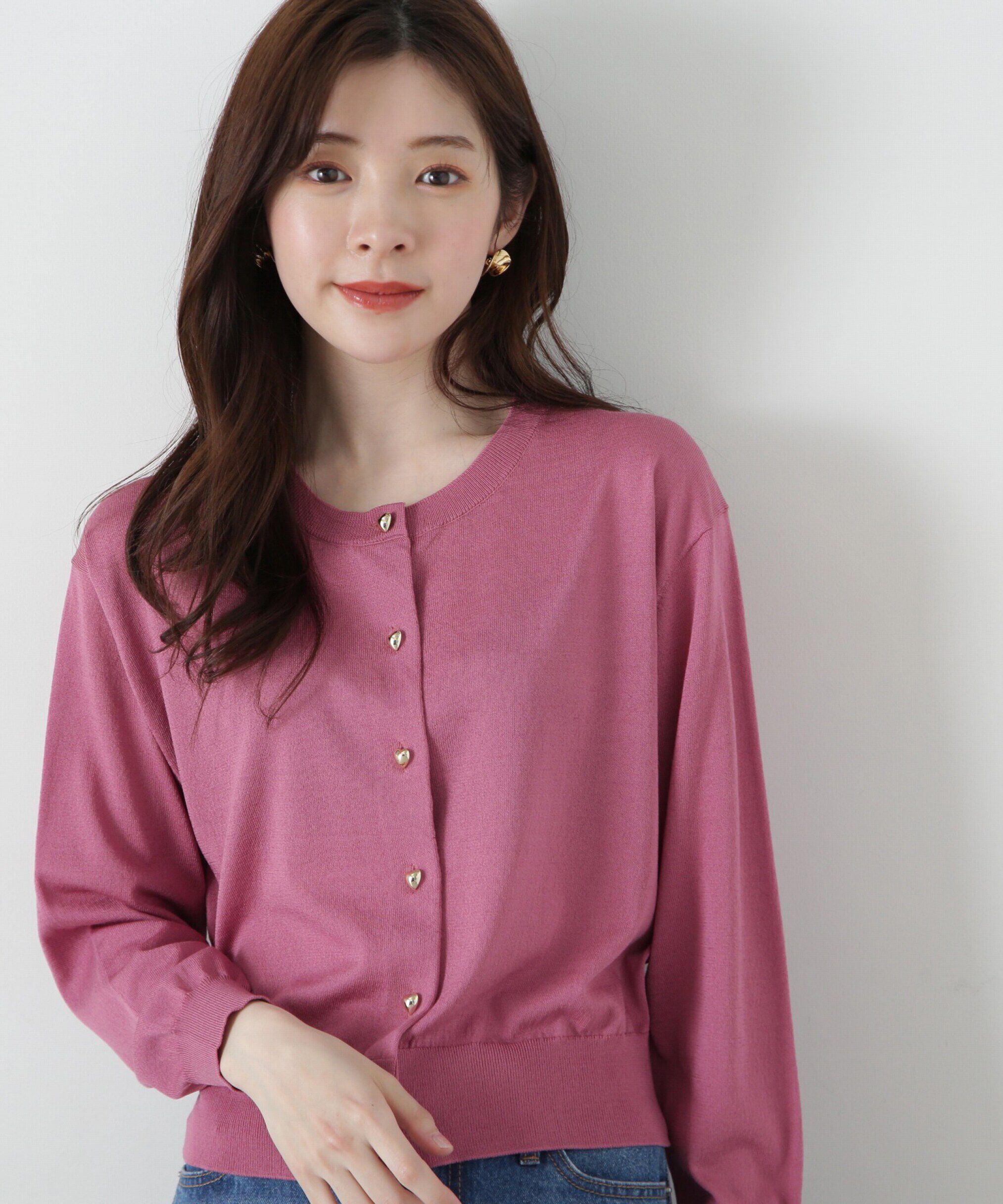 PROPORTION BODY DRESSING「ベーシックカーディガン」|カーディガン|ピンク