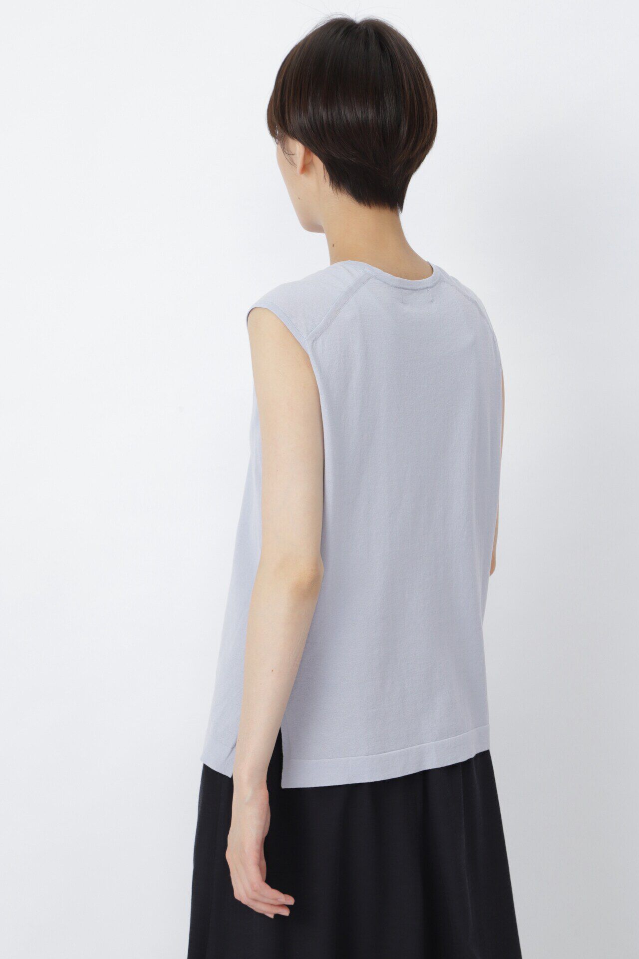  「コットンナイロンハイゲージ　ノースリーブニット」|ニット・セーター|