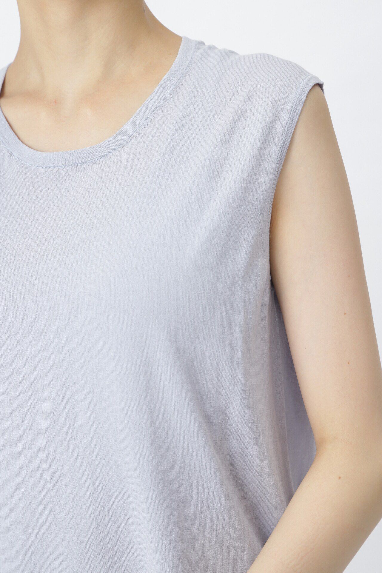  「コットンナイロンハイゲージ　ノースリーブニット」|ニット・セーター|