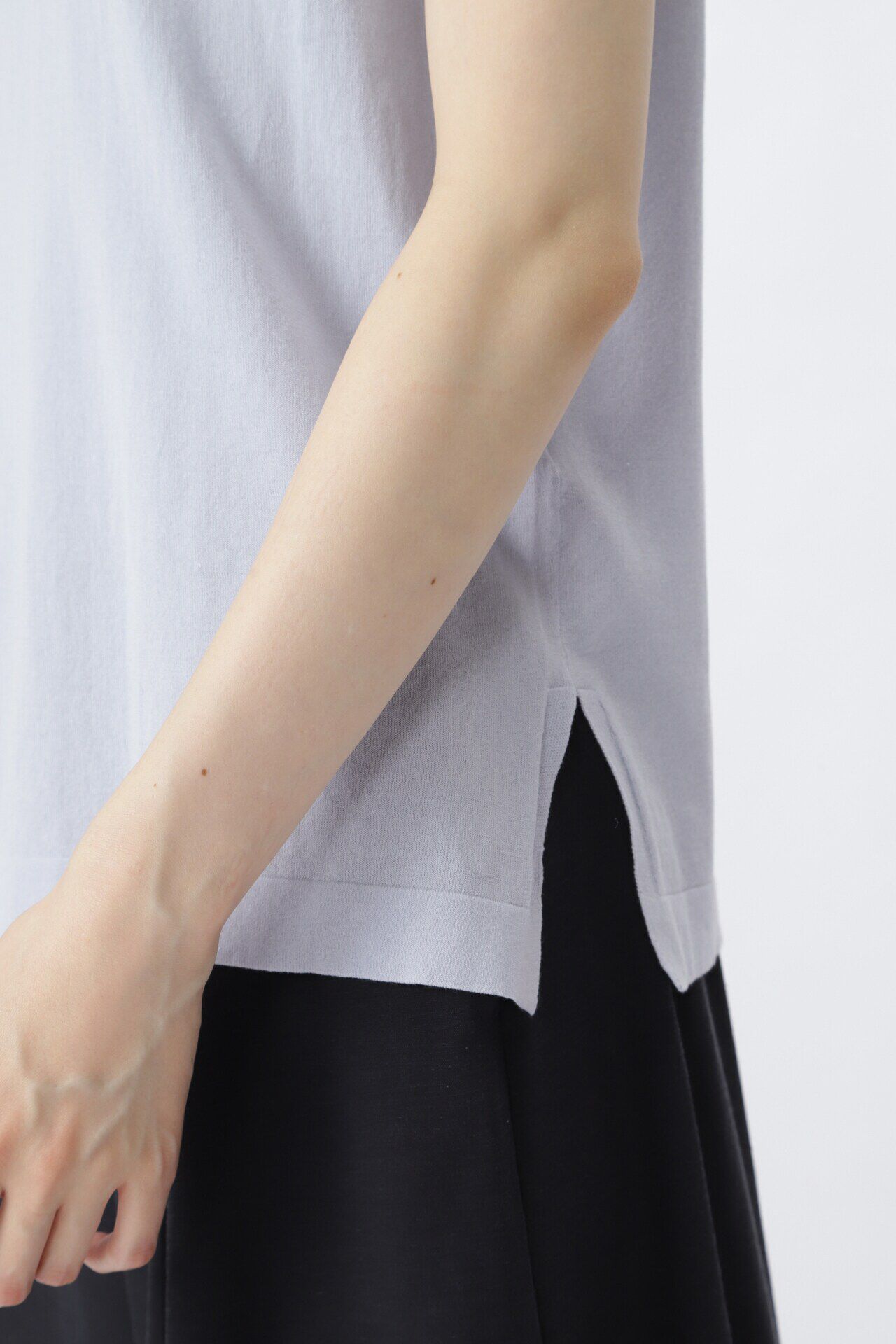  「コットンナイロンハイゲージ　ノースリーブニット」|ニット・セーター|