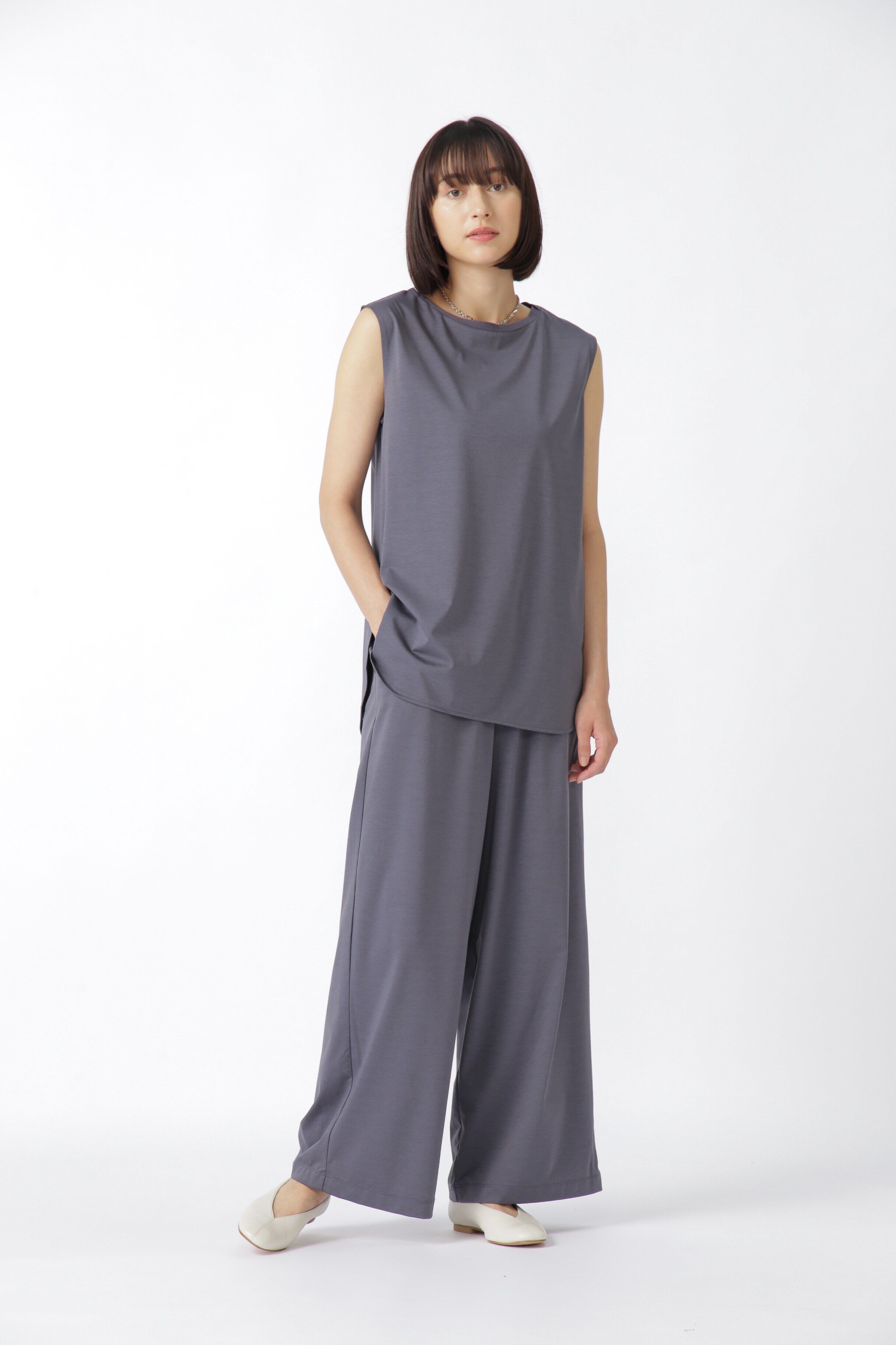  「プレーティング天竺ノースリーブプルオーバー」|Tシャツ・カットソー|