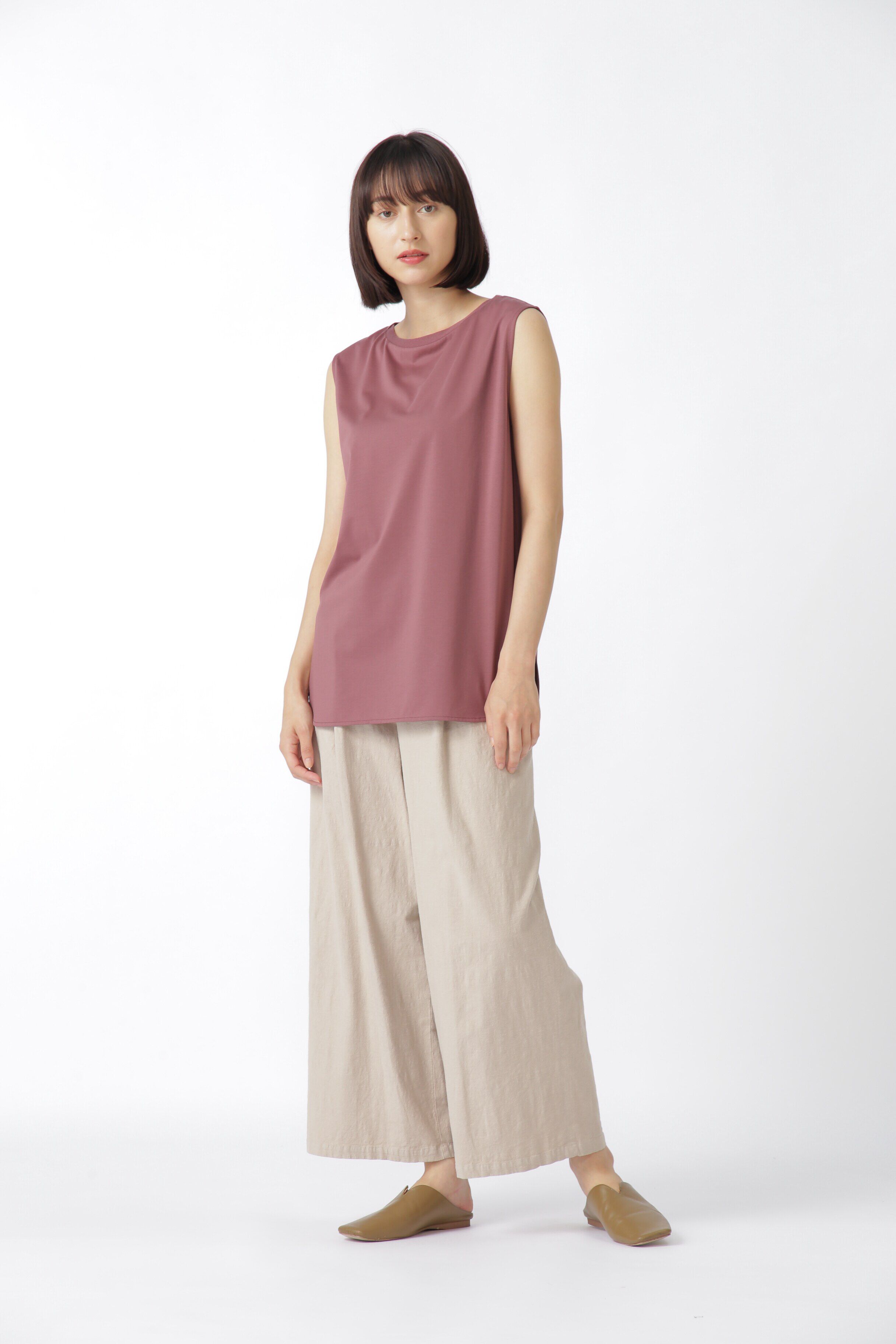  「プレーティング天竺ノースリーブプルオーバー」|Tシャツ・カットソー|