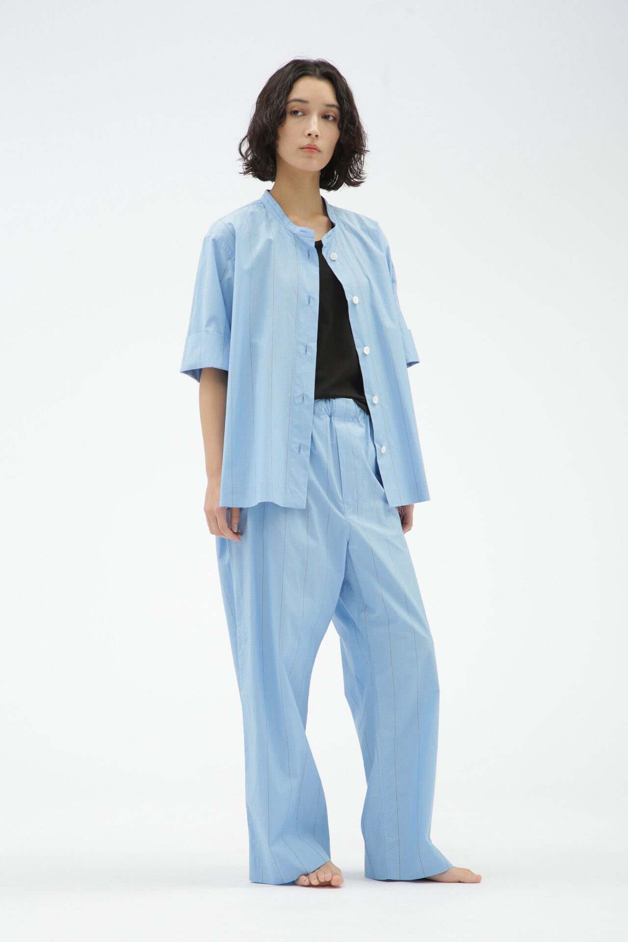 MARGARET HOWELL HOUSEHOLDGOODS「WIDE STRIPE COTTON LINEN」|その他|BLUE