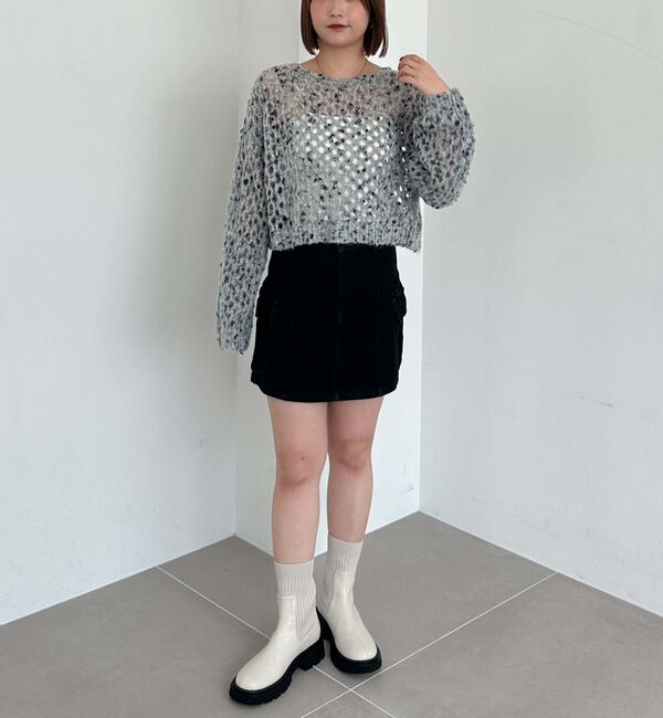 archives「カラーネップメッシュニット」|カーディガン|