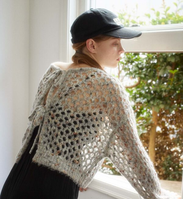 archives「カラーネップメッシュニット」|カーディガン|