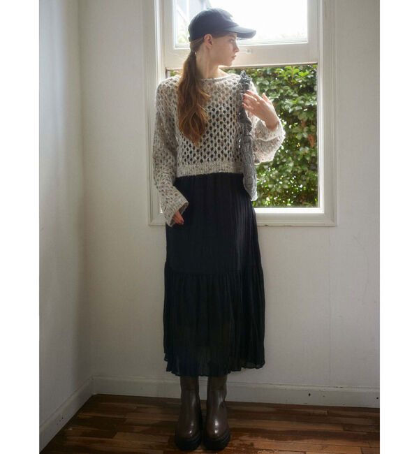 archives「カラーネップメッシュニット」|カーディガン|