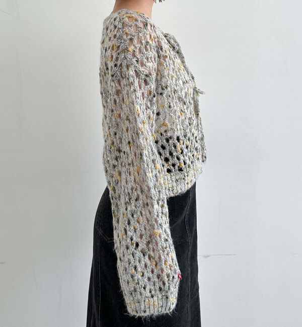 archives「カラーネップメッシュニット」|カーディガン|