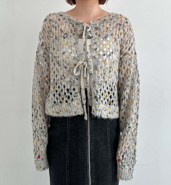 archives「カラーネップメッシュニット」|カーディガン|