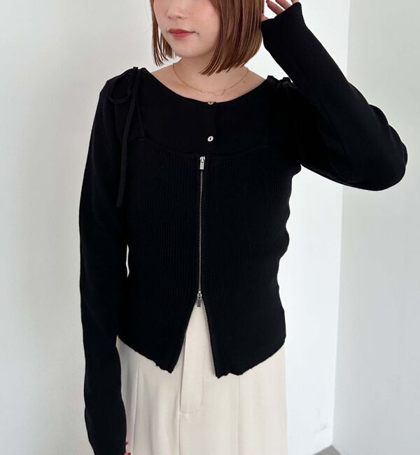 archives「マルチｗａｙモチモチニットアンサンブル」|カーディガン|BLACK