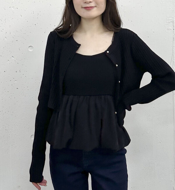 archives「バルーンペプラムニットアンサンブル」|カーディガン|