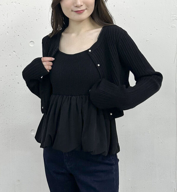 archives「バルーンペプラムニットアンサンブル」|カーディガン|