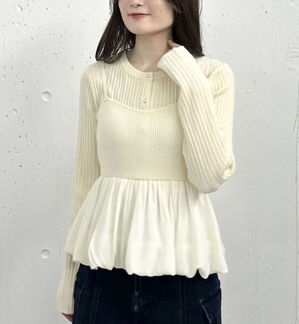 archives「バルーンペプラムニットアンサンブル」|カーディガン|