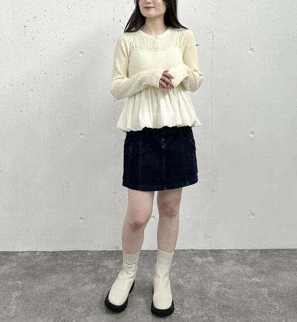 archives「バルーンペプラムニットアンサンブル」|カーディガン|