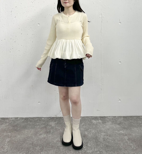 archives「バルーンペプラムニットアンサンブル」|カーディガン|