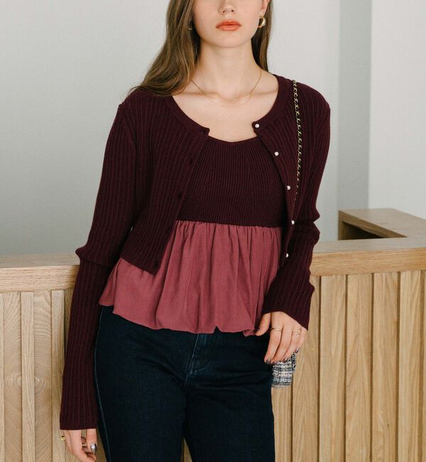 archives「バルーンペプラムニットアンサンブル」|カーディガン|