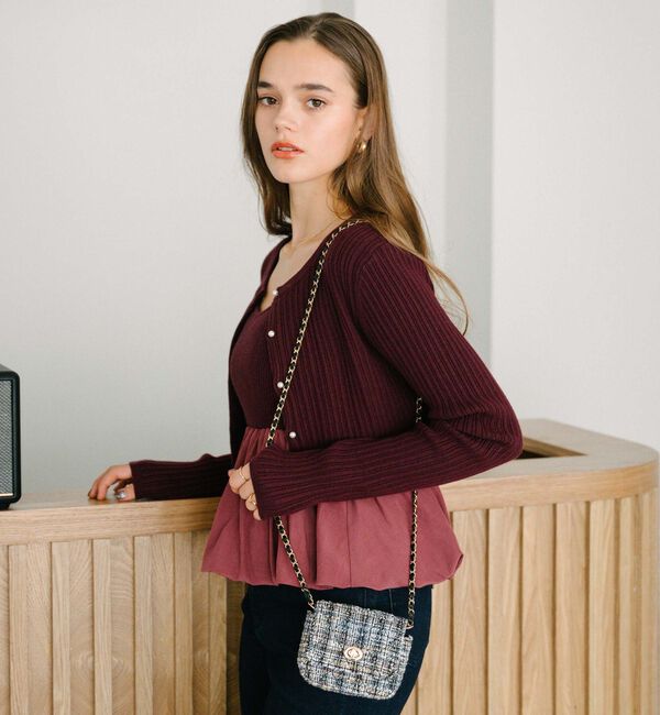 archives「バルーンペプラムニットアンサンブル」|カーディガン|