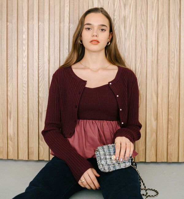 archives「バルーンペプラムニットアンサンブル」|カーディガン|