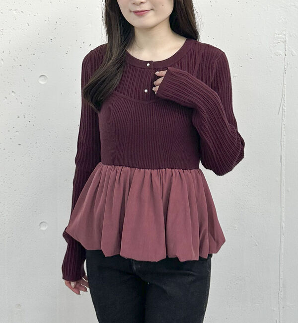 archives「バルーンペプラムニットアンサンブル」|カーディガン|