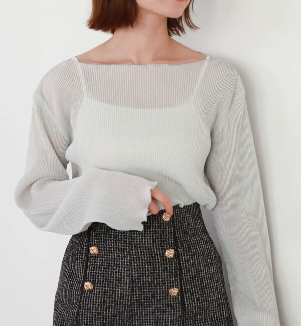 archives「プリーツラメシアーＴＯＰＳ／」|カーディガン|