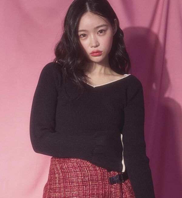 archives「配色ハートネックリブニット」|ニット・セーター|