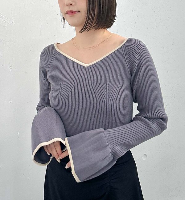 archives「配色ハートネックリブニット」|ニット・セーター|