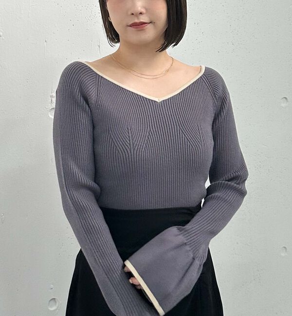 archives「配色ハートネックリブニット」|ニット・セーター|