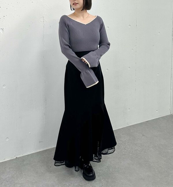 archives「配色ハートネックリブニット」|ニット・セーター|