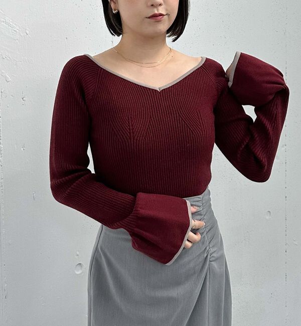 archives「配色ハートネックリブニット」|ニット・セーター|