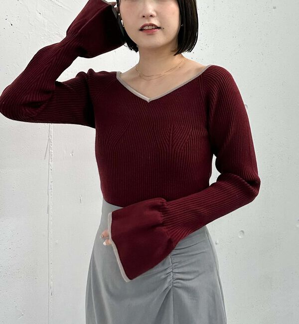 archives「配色ハートネックリブニット」|ニット・セーター|